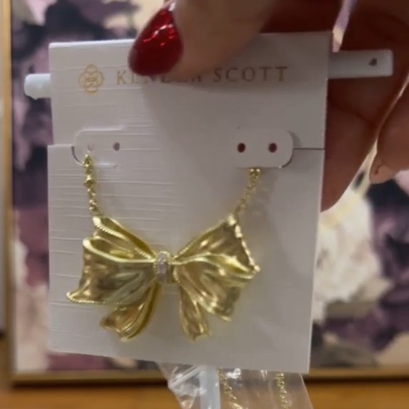 Kendra Scott x love shack fancy Gold Bow Necklace NEW - Picture 9 of 9